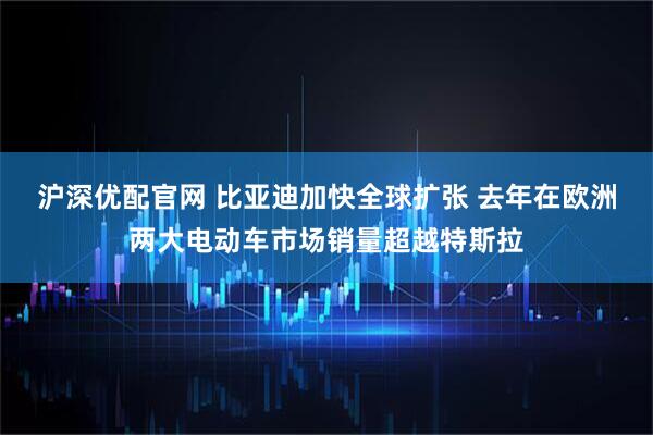 沪深优配官网 比亚迪加快全球扩张 去年在欧洲两大电动车市场销量超越特斯拉